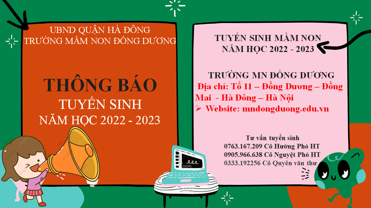 Thông báo tuyển sinh năm học 2022-2023